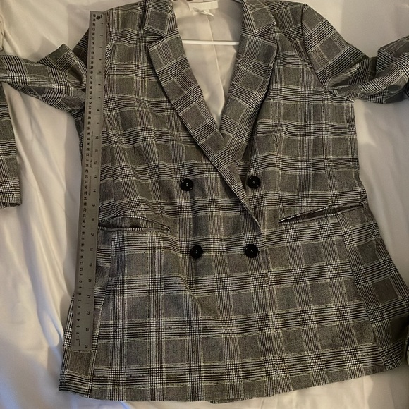 H&M Plaid Double breasted blazer size 12 - Picture 5 of 5